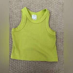 Zara Kids Vibrant Green Ribbed Tank Top